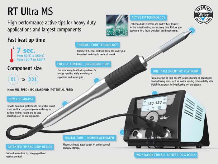 T0053422672 Weller Weller WX 2012 Digital Soldering Station bundle