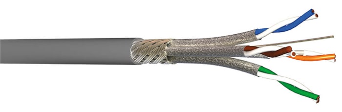 CAE GroupeCat.7 S/FTP Marine Approved, 305m Cat7, Grey, S/FTP Shielded, Unterminated LSZH Sheath