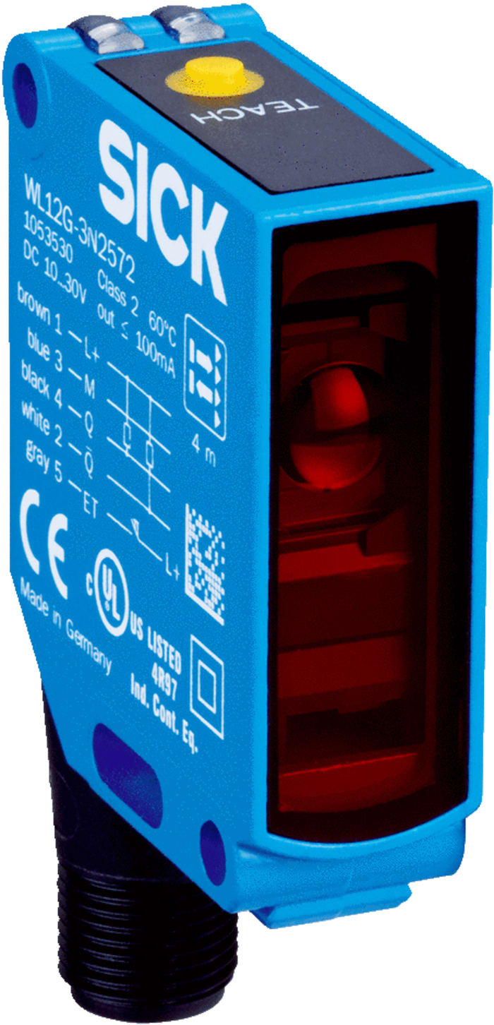 WL12G3P2582 Sick Sick Retroreflective Photoelectric Sensor, Block Sensor, 4 m Detection Range