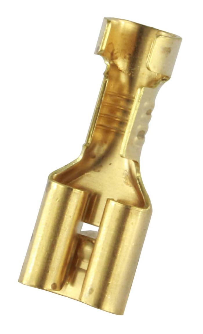 RS PRO RS PRO Silver Uninsulated Female Spade Connector, Crimp, 0.8 x 6.35 mm Tab Size 16 AWG to 14 AWG