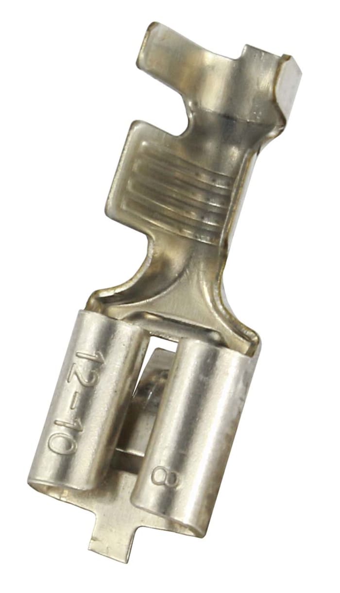 RS PRO Uninsulated Female Spade Connector, Open barrel, 6.35 x 0.8mm Tab Size, 4mm² to 6mm²