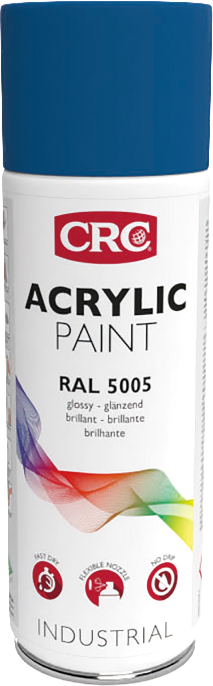 Pintura con aerosol CRC de color Azul Brillo, RAL 5005, de 400ml