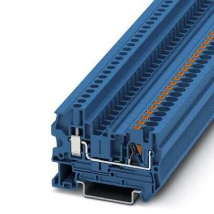 Bloc de jonction de traversée Phoenix Contact PTU 4 BU, 0.2 → 6mm², Enfichable, Bleu