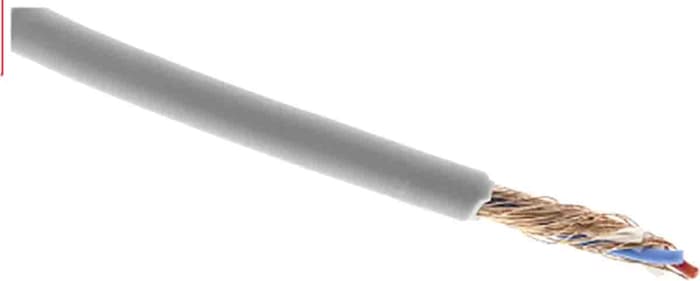 Câble audio RS PRO 1 paire , 0,05 mm² Blindé, Multiconducteur, gaine Gris