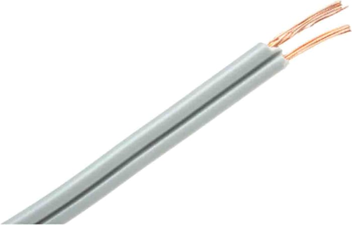 RS PRO 2 Core Speaker Cable, 0.34 mm² CSA, 1.8mm od, 100m, Grey