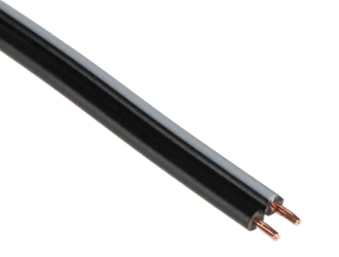 RS PRO 2 Core Speaker Cable, 0.34 mm² CSA, 1.8mm od, 100m, Black