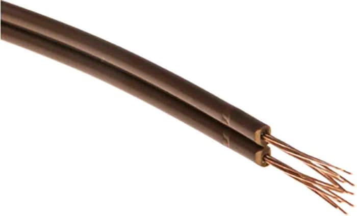 RS PRO 2 Core Speaker Cable, 0.34 mm² CSA, 1.8mm od, 100m, Brown