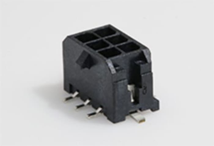 Molex Micro-Fit 3.0 Series Vertical Surface PCB Header, 6 Contact(s), 3 mm Pitch, 2 Row, Shrouded