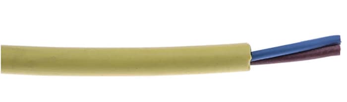 RS PRO, 2 m 2 Core Power Cable, Yellow Thermoplastic Polyurethane 50 °C
