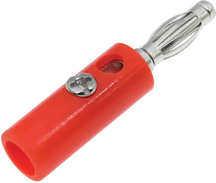 RS PRO RS PRO 4 mm Red Male Banana Plug, 30V, 32A 2080270 RS