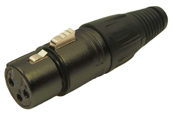 Konektor XLR, barva Černá, Samice, počet kontaktů: 3, orientace těla: Pravý úhel, pokovení: stříbro, Kabelová montáž
