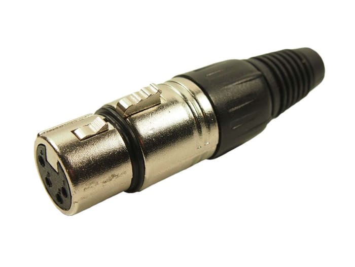 Konektor XLR, Samice, počet kontaktů: 4, orientace těla: Pravý úhel, pokovení: stříbro, Kabelová montáž