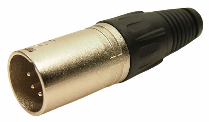 Konektor XLR, Samec, počet kontaktů: 5, orientace těla: Pravý úhel, pokovení: stříbro, Kabelová montáž