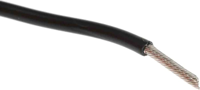 RS PRO, RS PRO Black 1.32 mm² Hook Up Wire, 16 AWG, 1C, 305m, PVC  Insulation, 208-1100