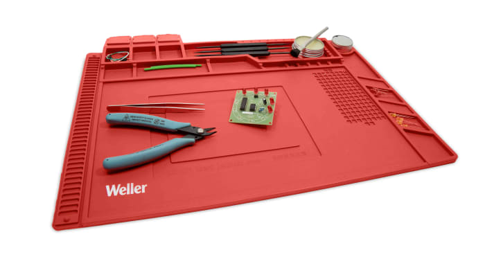 Tapis De Soudure Silicone Antiglisse Weller – Règle, Compartiments & Zones Magnétiques, Taille Moyenne