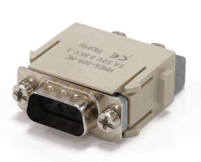 RS PRO Heavy Duty Power Connector Insert, 5A, Male, 9 Contacts