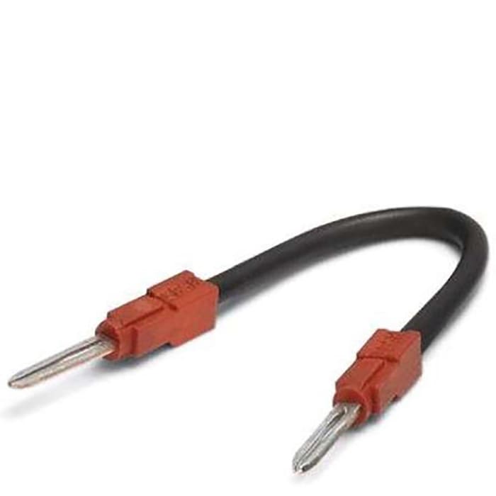 Cable Conector para Placas de Prueba Phoenix Contact 3030171, 110mm, Aislada, Aleación de cobre, Negro, Rojo