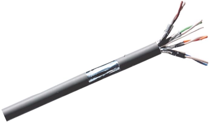 RS PRO, 100m Cat6a, Grey, U/FTP Shielded, Unterminated
