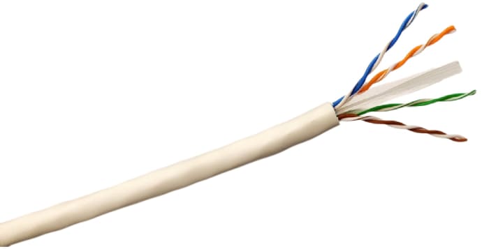 RS PRO, 100m Cat6, White, U/UTP Unshielded, Unterminated LSZH Sheath
