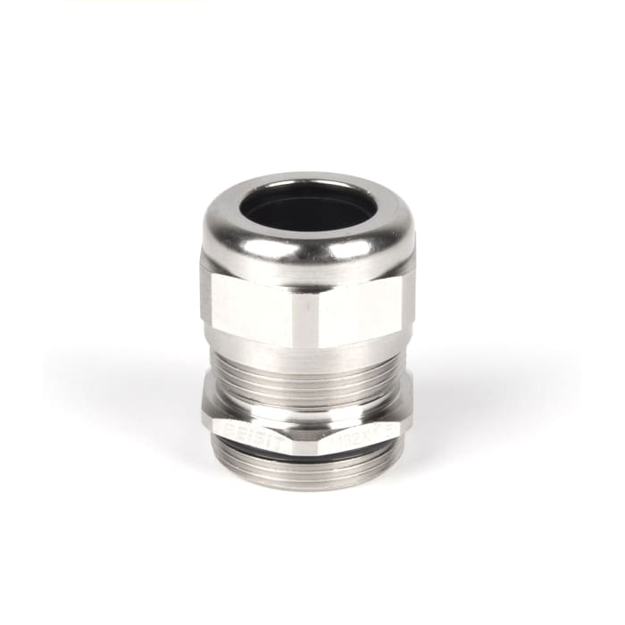RS PRO Metallic Nickel Plated Brass Cable Gland, M32 Thread, 13mm min., 20mm max., IP68