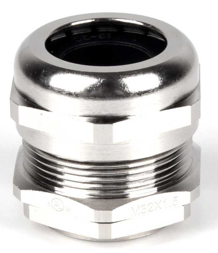 RS PRO Metallic Nickel Plated Brass Cable Gland, M32 Thread, 13mm min., 20mm max., IP68