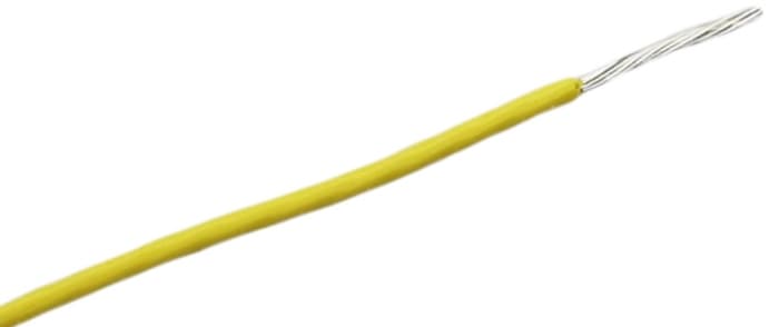 RS PRO Yellow 2.5mm² Hook Up Wire, 462/0.08 mm, 5m, Silicone Rubber Insulation