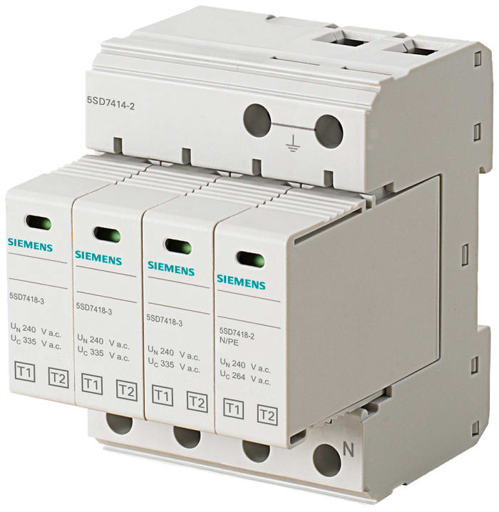 Siemens 3 Phase Surge Protector, 50kA, DIN Rail Mount