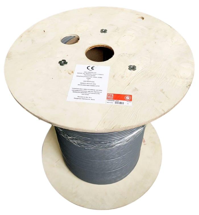 RS PRO, 500m Cat7, Grey, S/FTP Shielded, Unterminated LSZH Sheath