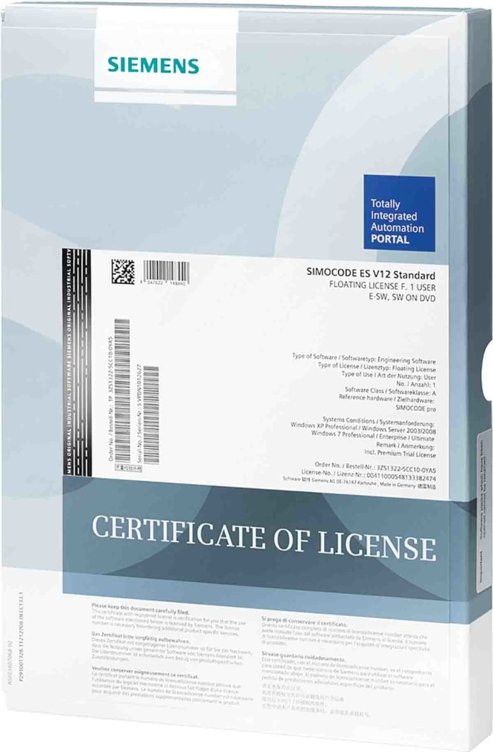 Siemens Sirius SIMOCODE ES Series PLC Programming Software