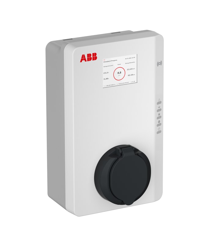 Borne de recharge ABB 22KW 32A triphasé avec RFID, 4G, DISPLAY, ATTESTATION MID