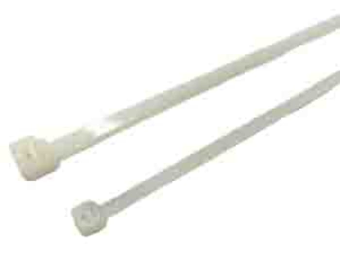 RS PRO Cable Tie, Non-Releasable, 250 mm x 4.8 mm, Natural Polyamide 66