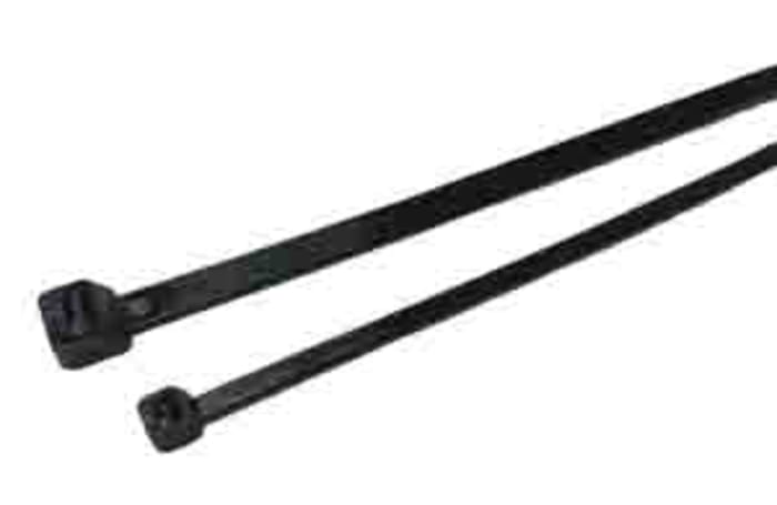 RS PRO Cable Tie, 292mm x 3.6mm, Black Nylon, Pk-100