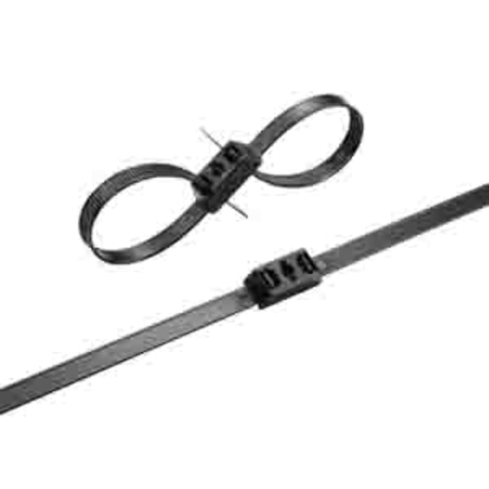 RS PRO Cable Tie, Double Headed, 500mm x 12.7 mm, Black Nylon, Pk-50