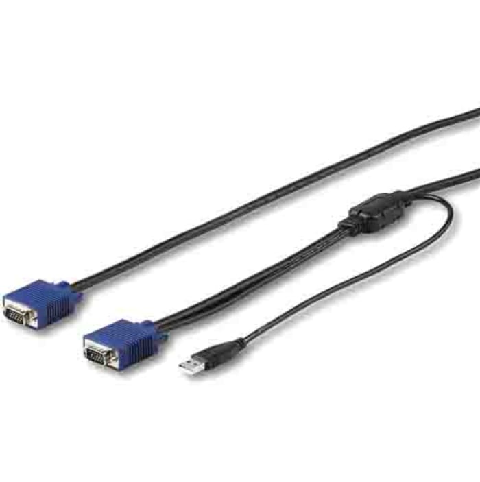 Kabel KVM, A: VGA, B: USB A; VGA 4.6m, Černá