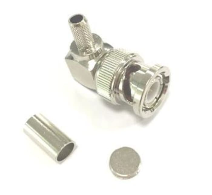 RS PRO, Plug Cable Mount BNC Connector, 50Ω, Clamp Termination, Right Angle Body