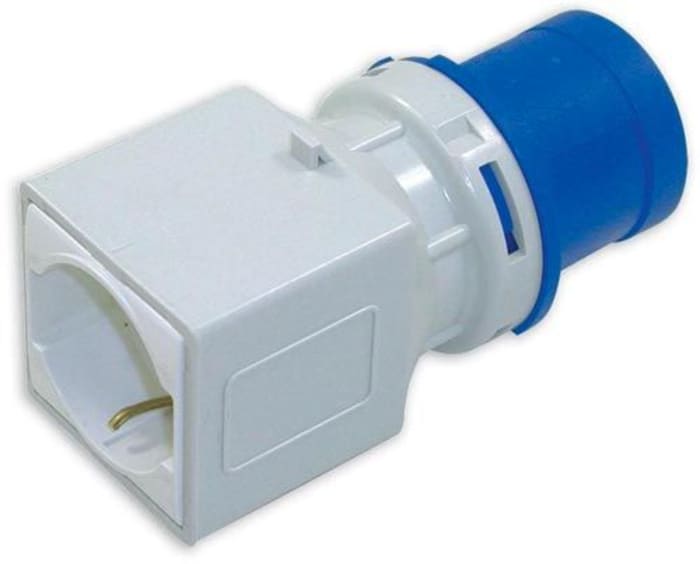RS PRO RS PRO IP20 Blue 2P + E Industrial Power Connector Adapter