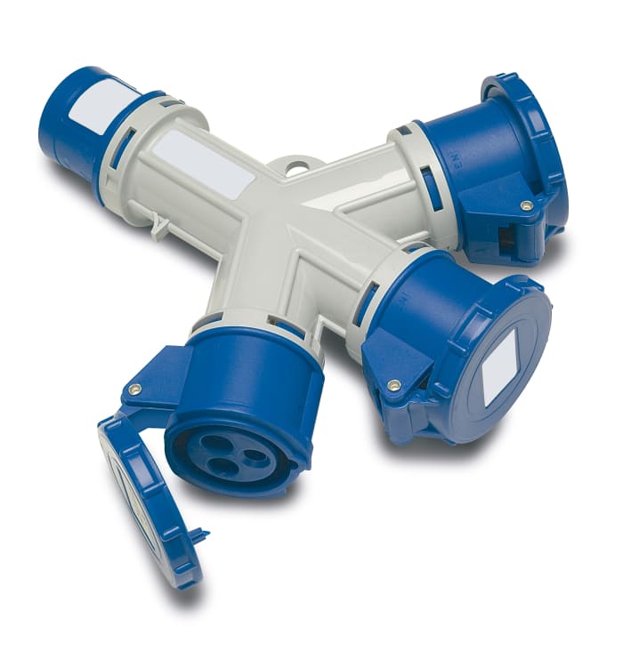 RS PRO RS PRO IP44 Blue 2P + E Industrial Power Connector Adapter