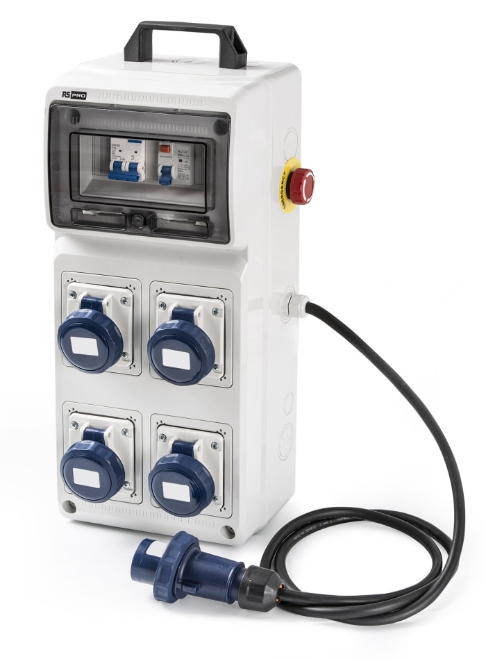 RS PRO RS PRO IP65 Grey 2P E Industrial Power Socket Rated At