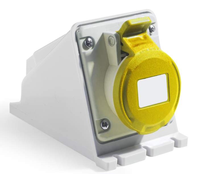 RS PRO | RS PRO IP44 Yellow Wall Mount 2P + E Industrial Power Socket ...