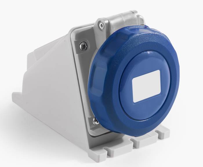 RS PRO IP67 Blue Wall Mount 2P + E Industrial Power Socket, Rated At 32A, 200 → 250 V