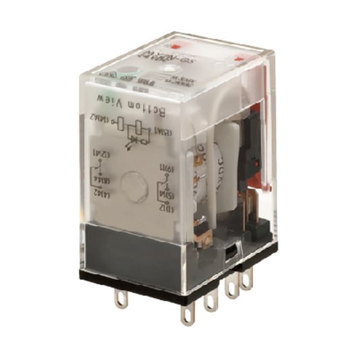 Omron Plug In Non-Latching Relay, 12V dc Coil, 5A Switching Current, DPDT