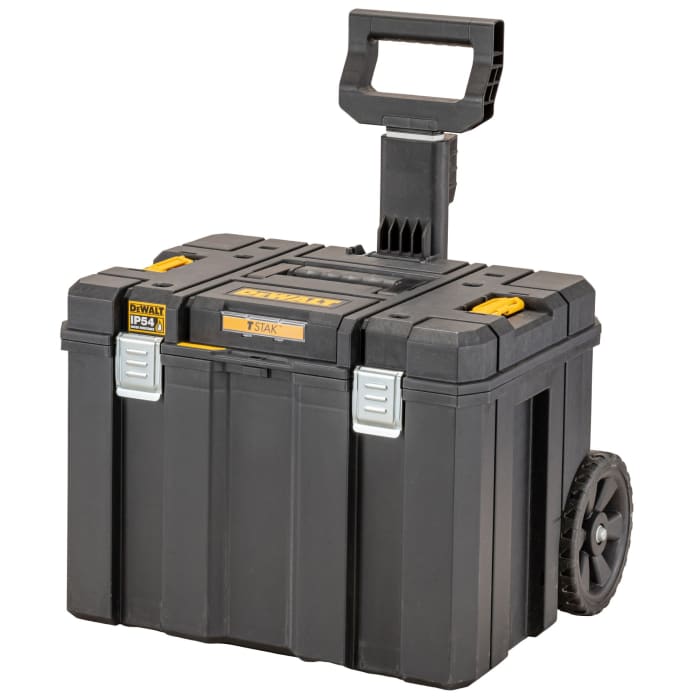 DeWALT TSTAK Shallow Box Plastic Tool Box 2 Wheels, 512 x 512 x 635mm