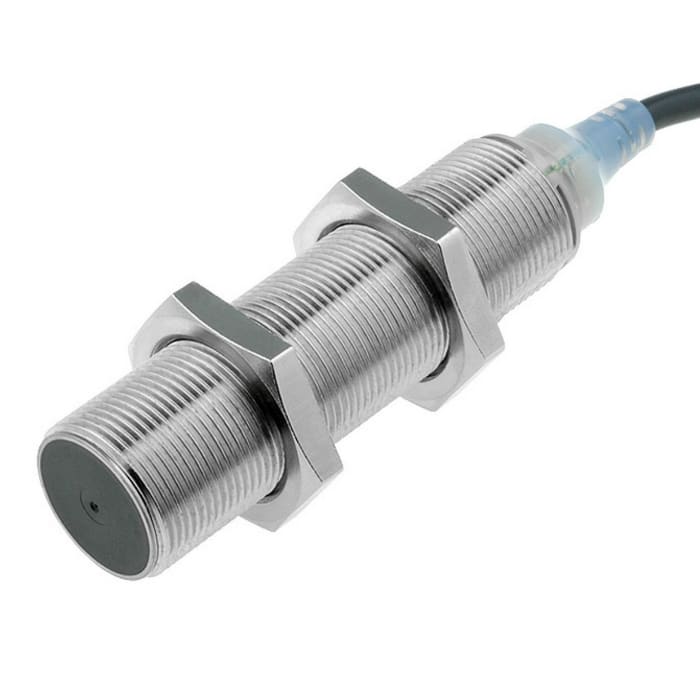 Omron Inductive Threaded Barrel Proximity Sensor, M18, 8 mm Detection, 2-Wire NO, 12 → 24 V dc