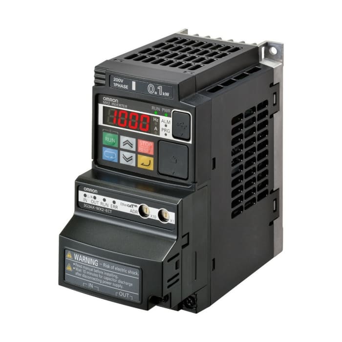Měnič kmitočtu, řada: 3G3MX2 0,2 kW 580Hz 1,2 A 200 V AC IP20, pro použití s: Střídavé motory Omron