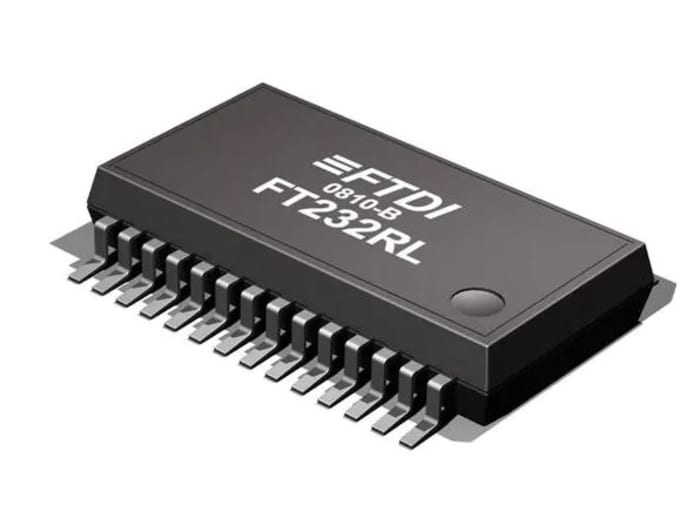 FTDI Chip FT232RL-TUBE, USB Controller, USB 2.0, 5.25 V, 28-Pin SSOP