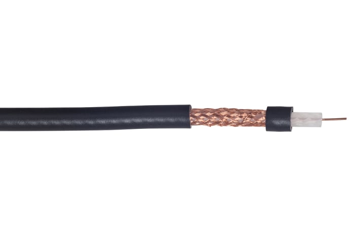 Câble coaxial SDI RS PRO, Solid, 100m, Noir