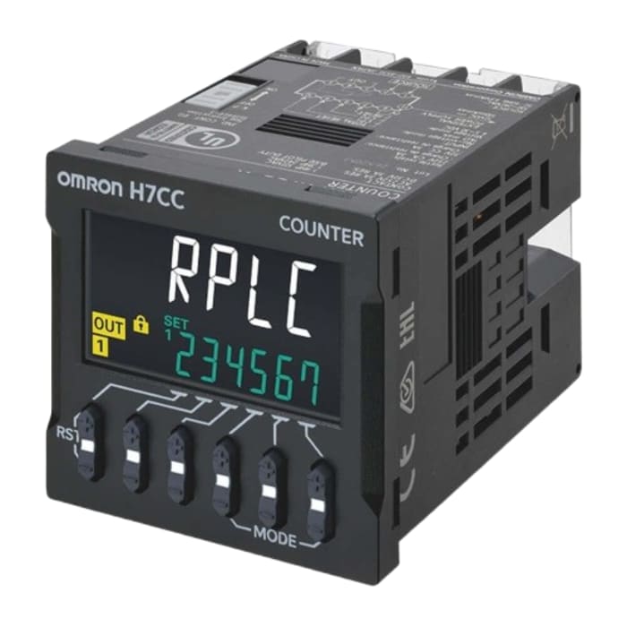 Omron H7CC Counter, 6 Digit LCD, 50 → 60Hz, 12 → 48 V dc, 24 V ac