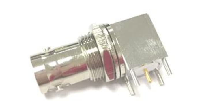 RS PRO, Jack PCB Mount BNC Connector, 50Ω, Solder Termination, Right Angle Body