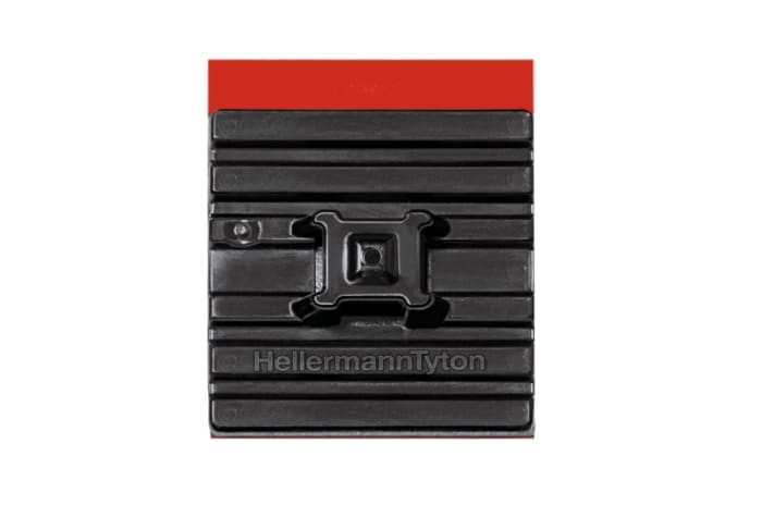 HellermannTyton Self Adhesive Black Cable Tie Mount 28 mm x 28mm, 5.4mm Max. Cable Tie Width