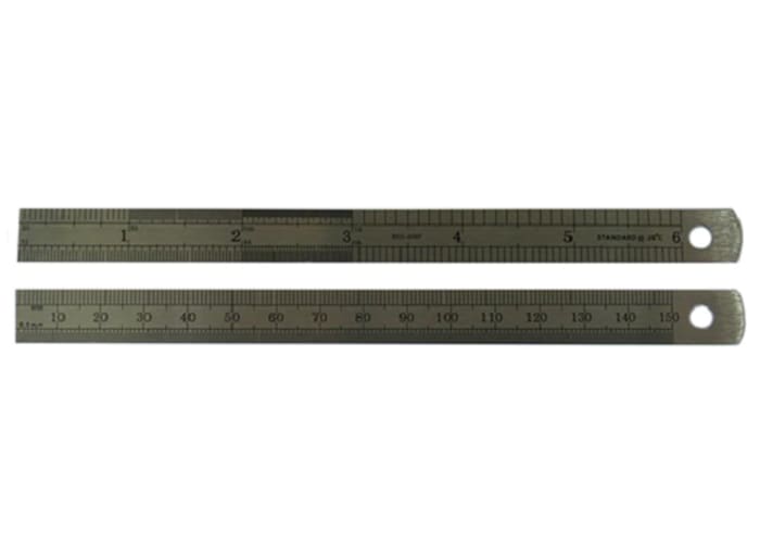RS PRO 6 in, 150 mm Steel Imperial, Metric Ruler